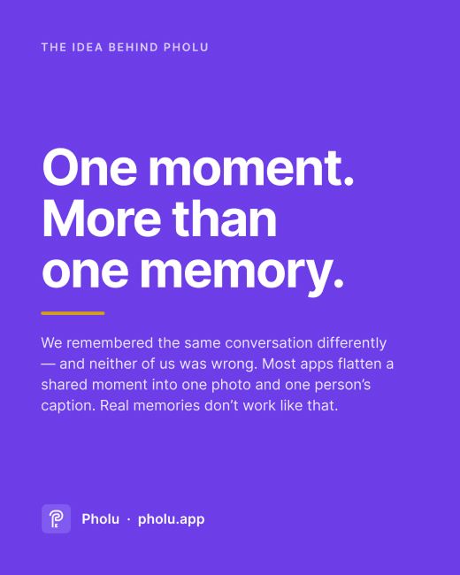 One moment, two memories